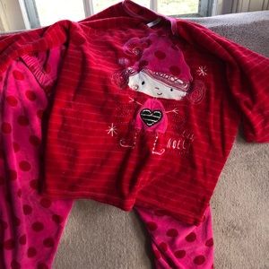 Souris Mimi Size 10 Gorls Red and Pink PJ Set